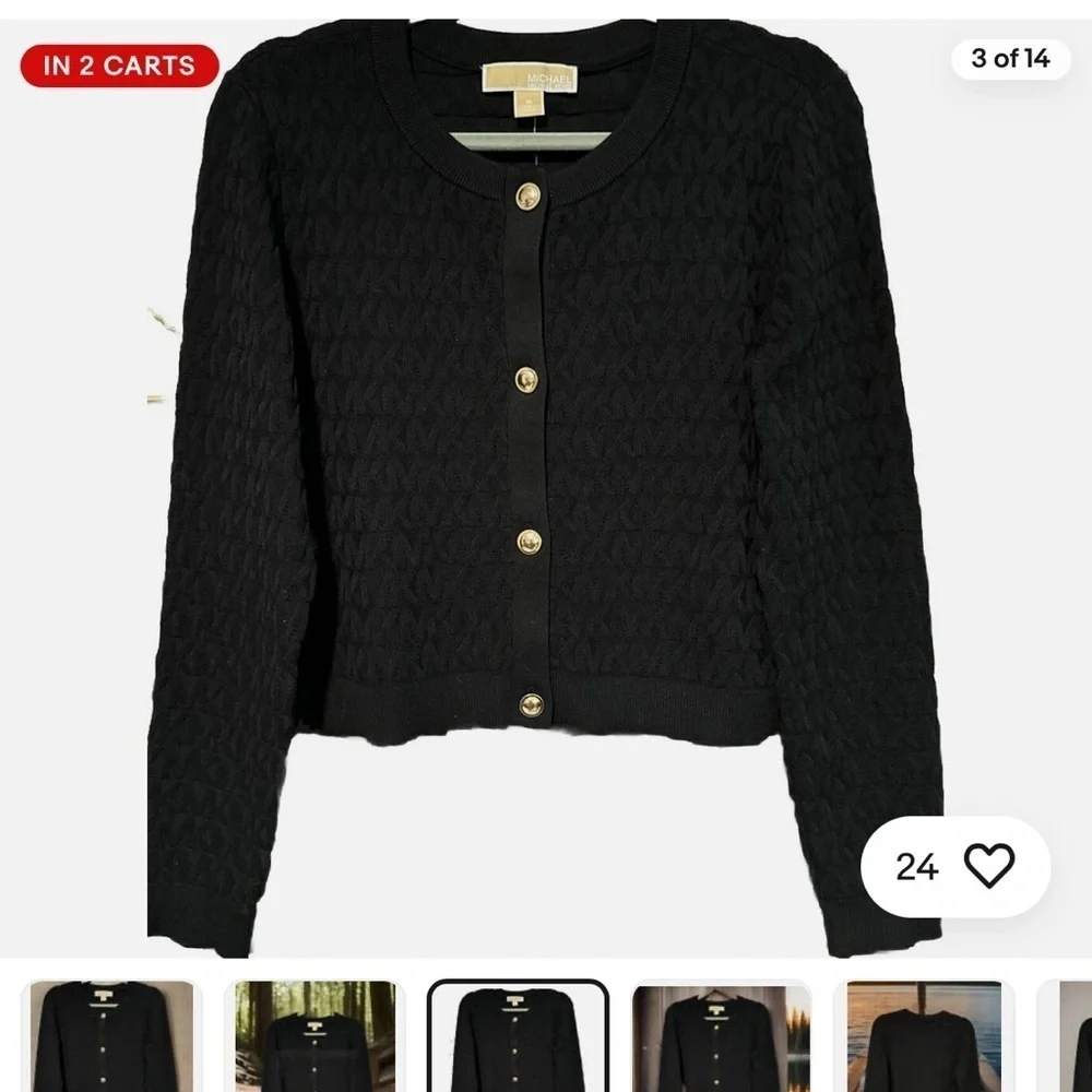 NWT Michael Kors Women Long Sleeves Logo Knitted Sweater